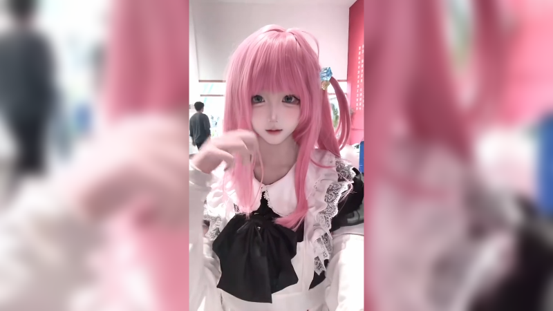 可爱的萌妹子小姐姐少萝粉色头发发色好好看真好看啊