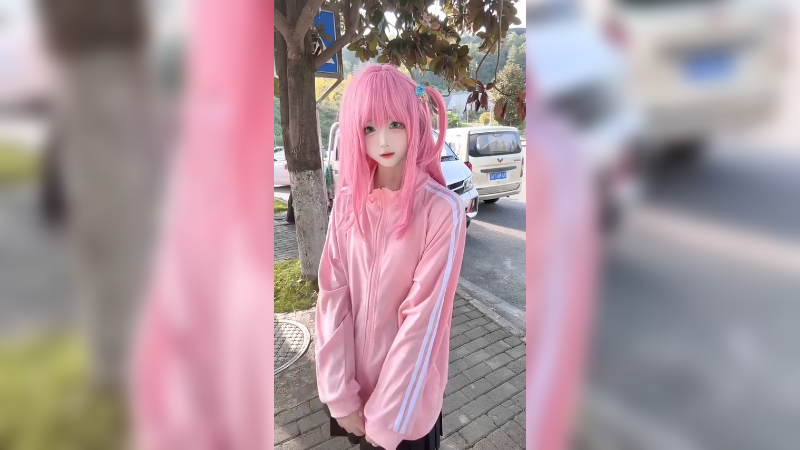 小姐姐萌妹子粉红头发发色好好看可爱的少萝萝莉时尚穿搭小仙女啊