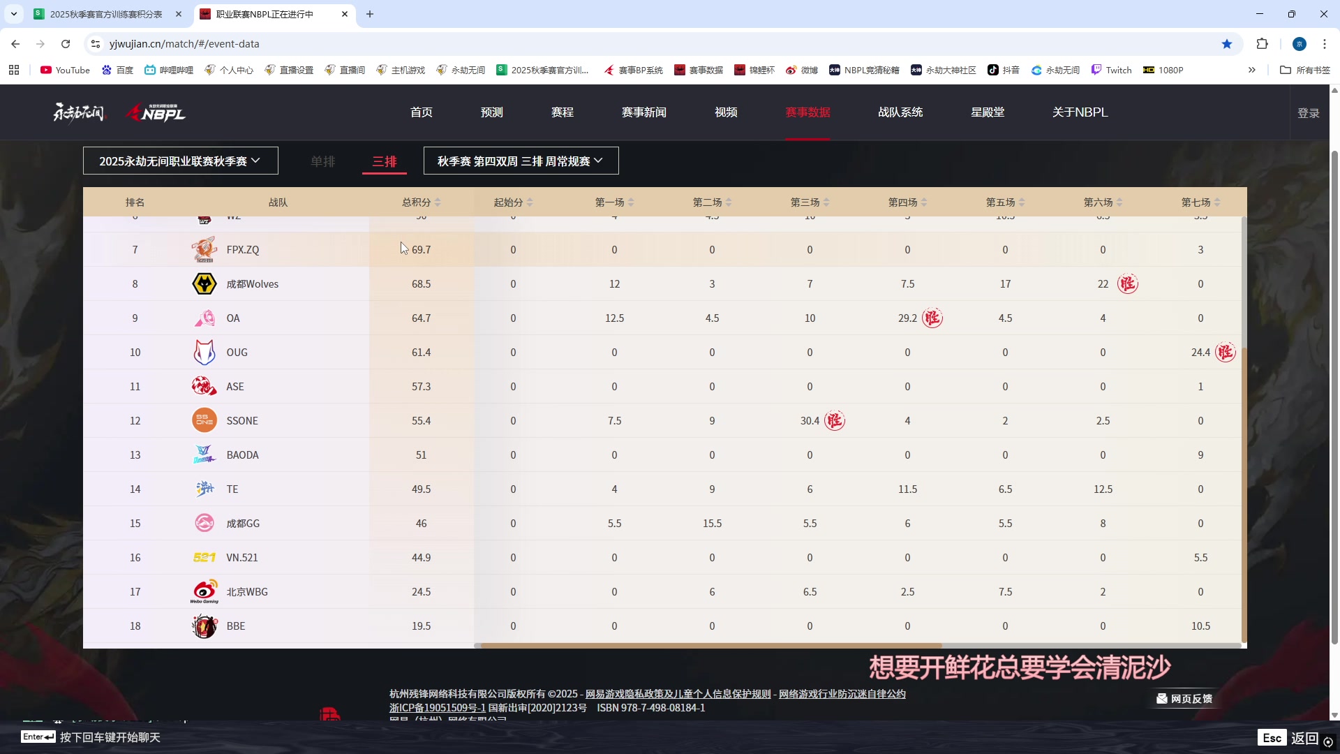 秋季赛官方训练赛