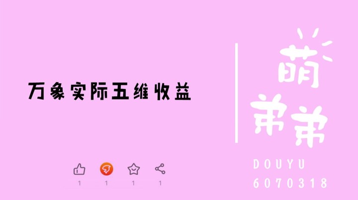 万象实际五维收益