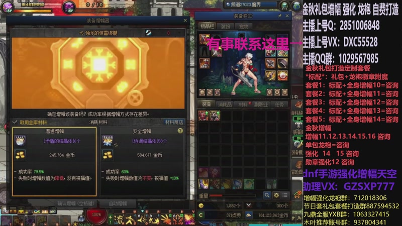 【2025-11-20 13点场】DNF木叶剑心：助理:增幅强化金秋礼包木叶晚上播