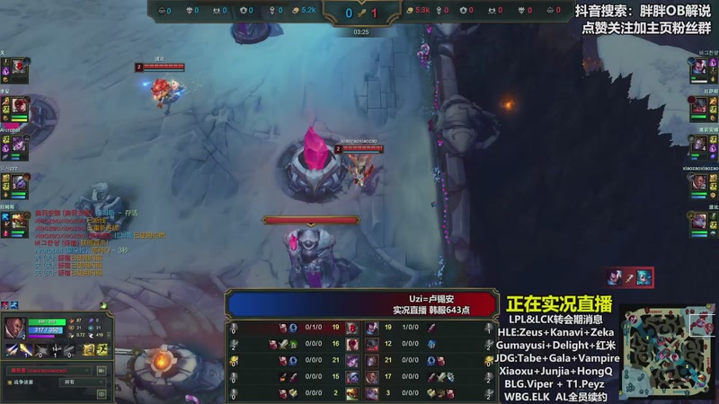 【2025-11-22 21点场】胖胖OB解说：胖胖OB：Uzi韩服猛冲，一天十几小时