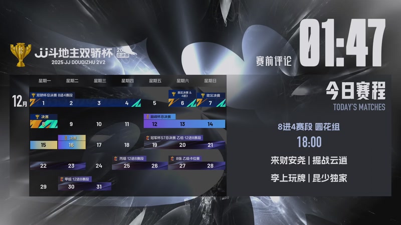 【2025-12-01 17点场】JJ斗地主官方：2025JJ斗地主双骄杯总决赛