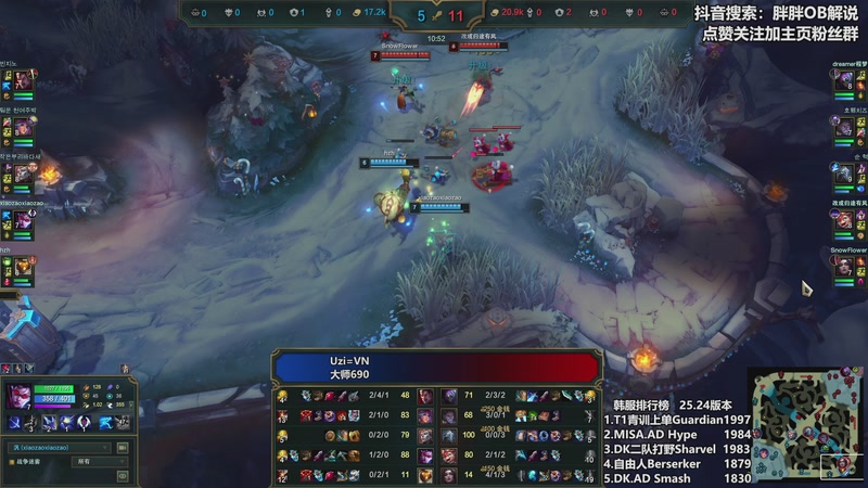 【2025-12-05 00点场】胖胖OB解说：胖胖OB：Uzi韩服猛冲，一天十几小时