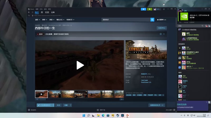【2025-12-04 10点场】二米八阿林：林：按下开播的按钮 感恩♥