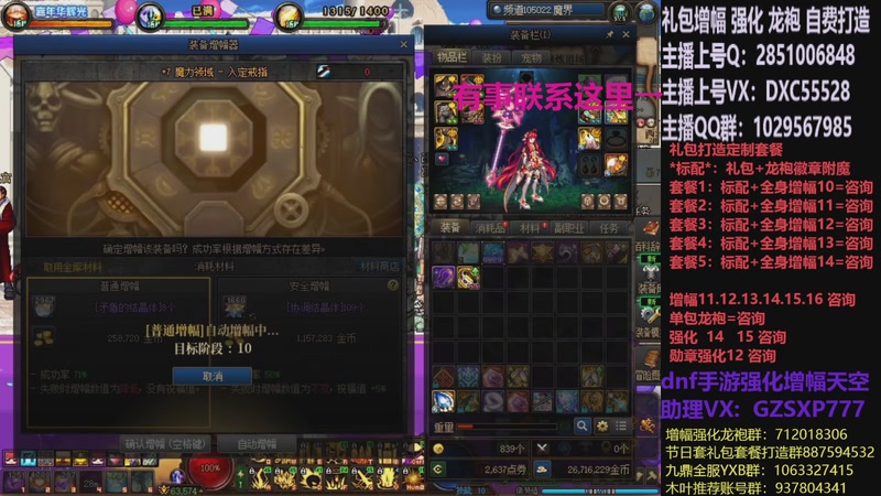 【2025-12-17 13点场】DNF木叶剑心：助理:增幅强化木叶晚上播