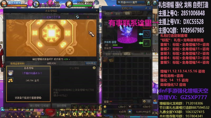 【2025-12-20 11点场】DNF木叶剑心：助理:增幅强化木叶晚上播