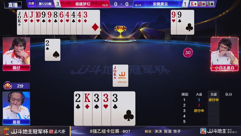 【2025-12-27 21点场】JJ斗地主官方：总决赛乙组卡位赛福建梦幻VS安徽星尘