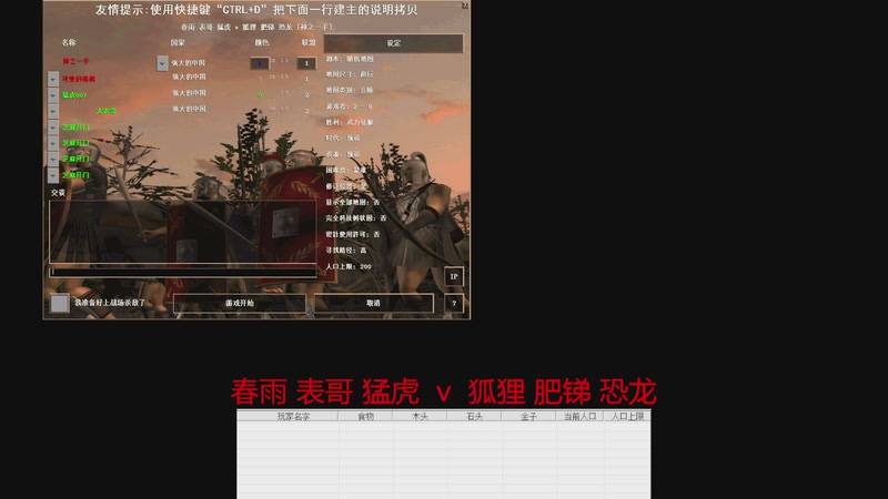 春雨 表哥 猛虎  0v3  狐狸 肥锑 恐龙