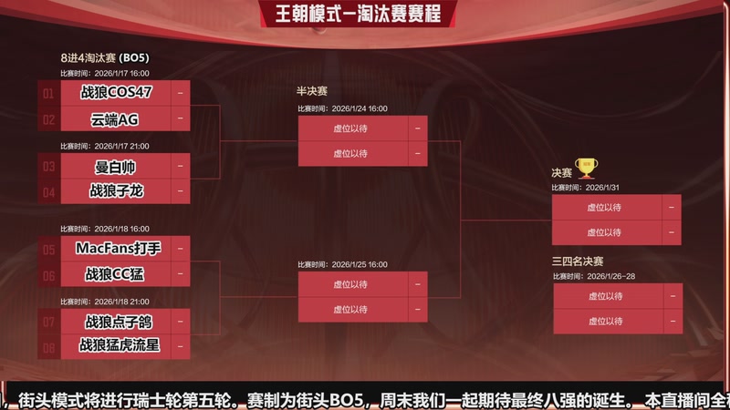 【2026-1-11 18点场】BB凯丶:解说街头瑞士轮第五轮生死战