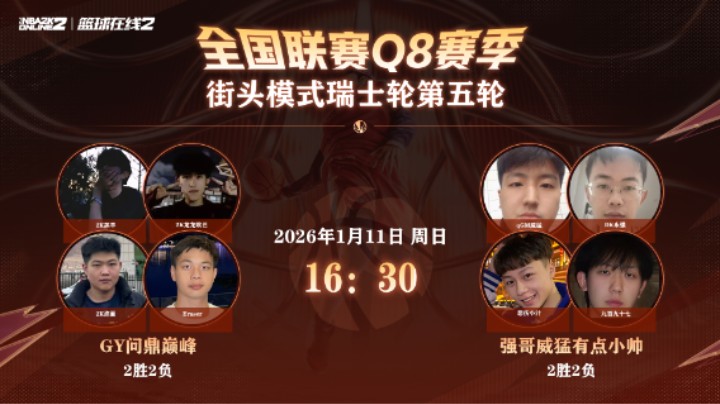直播录像【2026-1-11 16点场】解说街头瑞士轮第五轮生死战